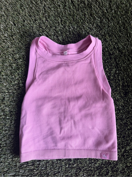 JoyLab Tops - JoyLab Ribbed Pink Seamless Crop Tank Sports Bra | Size Small